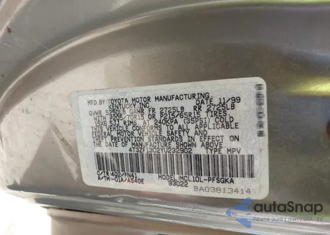 2000 Toyota Sienna Le from USA, damaged, VIN 4T3ZF13C2YU232902